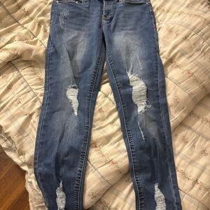 Indigo Rein Blue Skinny Jeans with Distressed Details